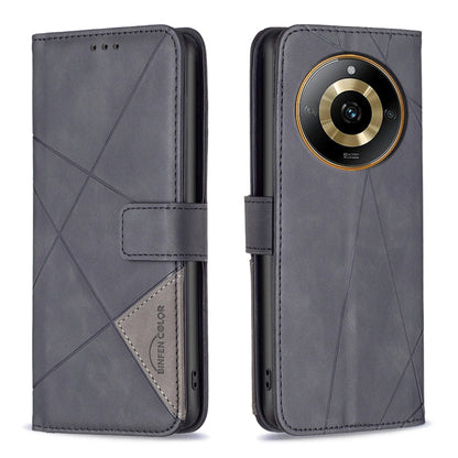 Magnetic Buckle Rhombus Texture Leather Phone Case, For  Realme 11 4G, For Realme 11 5G, For Realme C53, For Realme C65 4G
