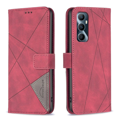 Magnetic Buckle Rhombus Texture Leather Phone Case, For  Realme 11 4G, For Realme 11 5G, For Realme C53, For Realme C65 4G