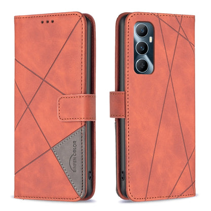 Magnetic Buckle Rhombus Texture Leather Phone Case, For  Realme 11 4G, For Realme 11 5G, For Realme C53, For Realme C65 4G