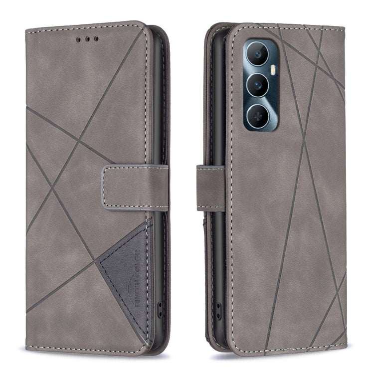 Magnetic Buckle Rhombus Texture Leather Phone Case, For  Realme 11 4G, For Realme 11 5G, For Realme C53, For Realme C65 4G