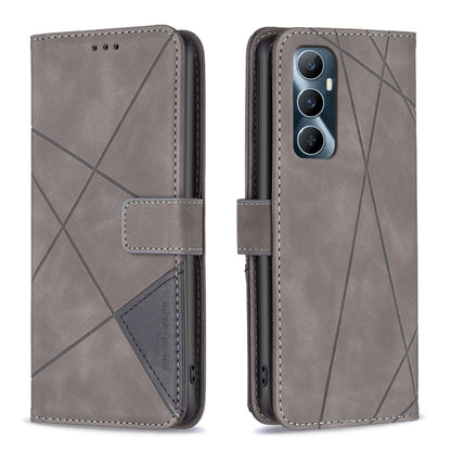 Magnetic Buckle Rhombus Texture Leather Phone Case, For  Realme 11 4G, For Realme 11 5G, For Realme C53, For Realme C65 4G