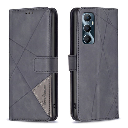 Magnetic Buckle Rhombus Texture Leather Phone Case, For  Realme 11 4G, For Realme 11 5G, For Realme C53, For Realme C65 4G