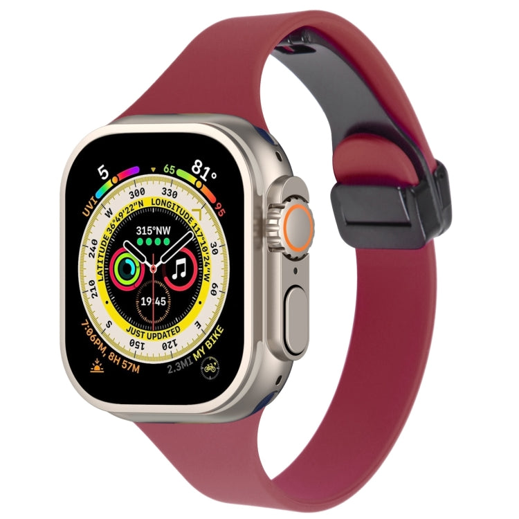 Magnetic Buckle Slim Silicone Watch Band, For Apple Watch Ultra 49mm, For Apple Watch SE 2023 44mm, For Apple Watch SE 2023 40mm, For Apple Watch Ultra 2 49mm