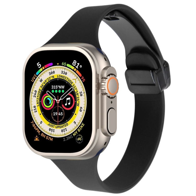 Magnetic Buckle Slim Silicone Watch Band, For Apple Watch Ultra 49mm, For Apple Watch SE 2023 44mm, For Apple Watch SE 2023 40mm, For Apple Watch Ultra 2 49mm