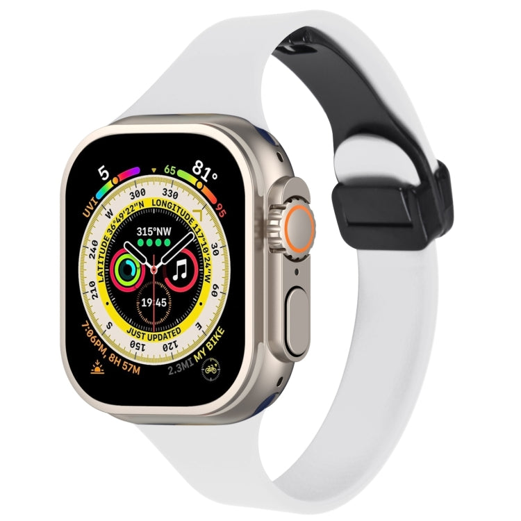 Magnetic Buckle Slim Silicone Watch Band, For Apple Watch Ultra 49mm, For Apple Watch SE 2023 44mm, For Apple Watch SE 2023 40mm, For Apple Watch Ultra 2 49mm