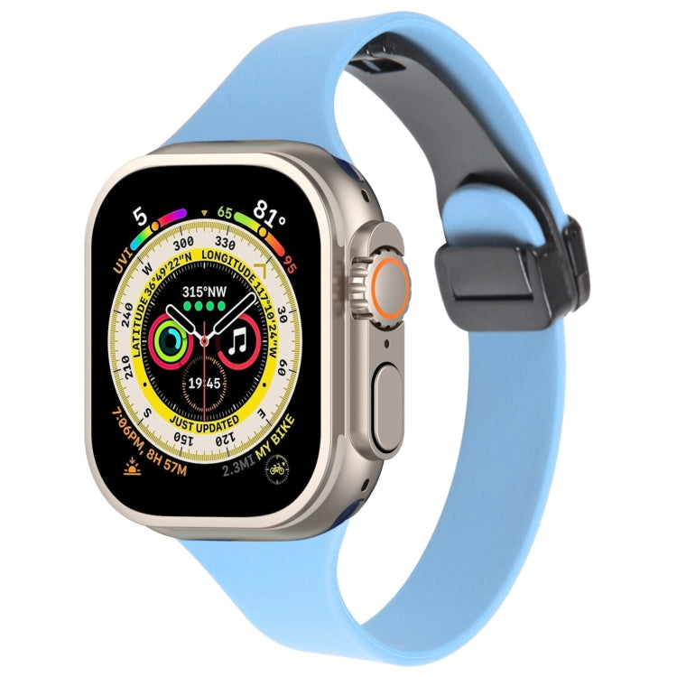 Magnetic Buckle Slim Silicone Watch Band, For Apple Watch Ultra 49mm, For Apple Watch SE 2023 44mm, For Apple Watch SE 2023 40mm, For Apple Watch Ultra 2 49mm
