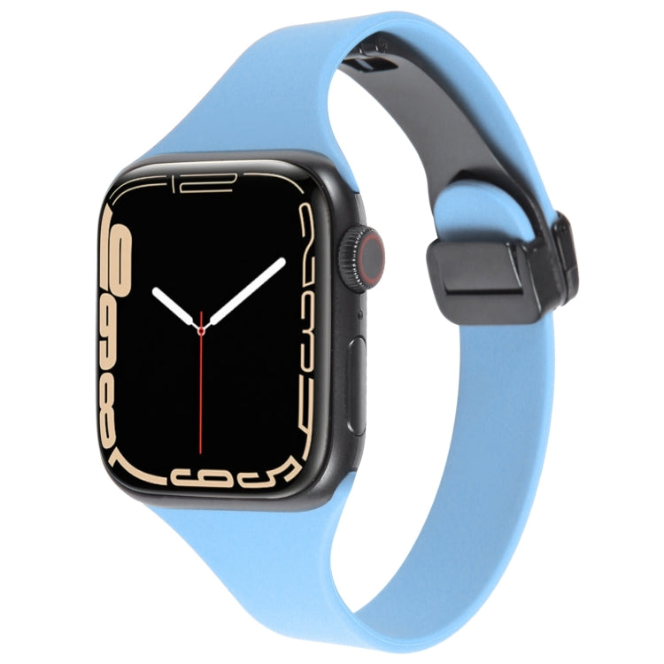 Magnetic Buckle Slim Silicone Watch Band, For Apple Watch Series 7 41mm, For Apple Watch Series 7 45mm, For Apple Watch Series 6 40mm, For Apple Watch Series 6 44mm