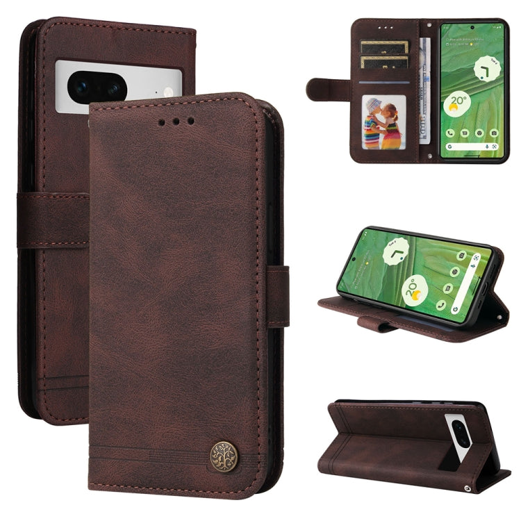 Skin Feel Life Tree Metal Button Leather Phone Case, For Google Pixel 11 Pro XL, For Google Pixel 11 / Pixel 11 Pro, For Google Pixel 10a, For Google Pixel 9a, For Google Pixel 9 Pro, For Google Pixel 9, For Google Pixel 8a, For Google Pixel 8 Pro     ...