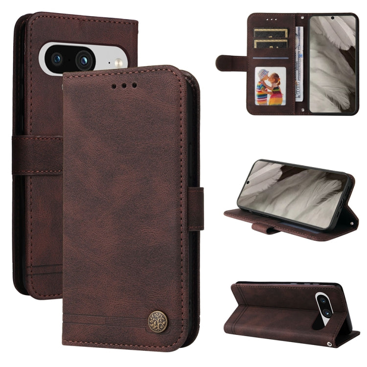 Skin Feel Life Tree Metal Button Leather Phone Case, For Google Pixel 11 Pro XL, For Google Pixel 11 / Pixel 11 Pro, For Google Pixel 10a, For Google Pixel 9a, For Google Pixel 9 Pro, For Google Pixel 9, For Google Pixel 8a, For Google Pixel 8 Pro     ...