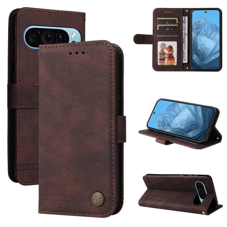 Skin Feel Life Tree Metal Button Leather Phone Case, For Google Pixel 11 Pro XL, For Google Pixel 11 / Pixel 11 Pro, For Google Pixel 10a, For Google Pixel 9a, For Google Pixel 9 Pro, For Google Pixel 9, For Google Pixel 8a, For Google Pixel 8 Pro     ...