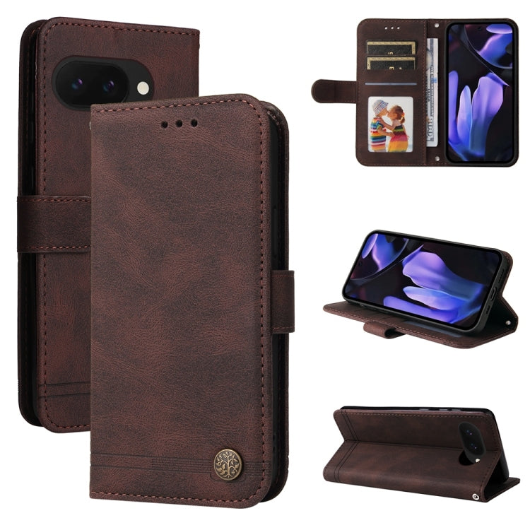 Skin Feel Life Tree Metal Button Leather Phone Case, For Google Pixel 11 Pro XL, For Google Pixel 11 / Pixel 11 Pro, For Google Pixel 10a, For Google Pixel 9a, For Google Pixel 9 Pro, For Google Pixel 9, For Google Pixel 8a, For Google Pixel 8 Pro     ...