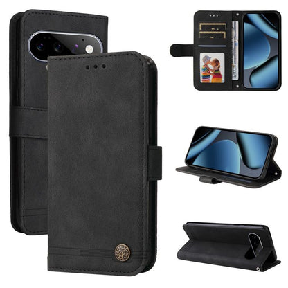Skin Feel Life Tree Metal Button Leather Phone Case, For Google Pixel 11 Pro XL, For Google Pixel 11 / Pixel 11 Pro, For Google Pixel 10a, For Google Pixel 9a, For Google Pixel 9 Pro, For Google Pixel 9, For Google Pixel 8a, For Google Pixel 8 Pro     ...
