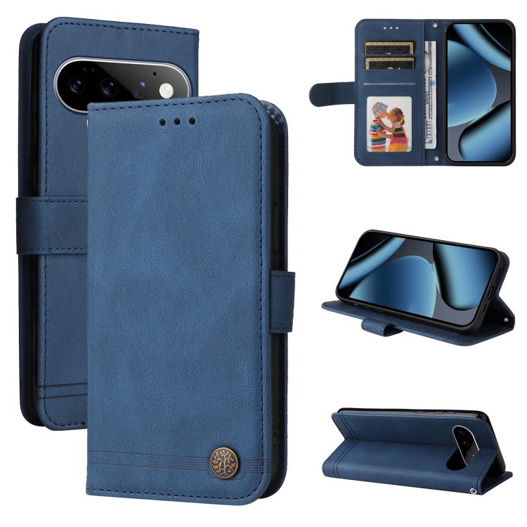 Skin Feel Life Tree Metal Button Leather Phone Case, For Google Pixel 11 Pro XL, For Google Pixel 11 / Pixel 11 Pro, For Google Pixel 10a, For Google Pixel 9a, For Google Pixel 9 Pro, For Google Pixel 9, For Google Pixel 8a, For Google Pixel 8 Pro     ...