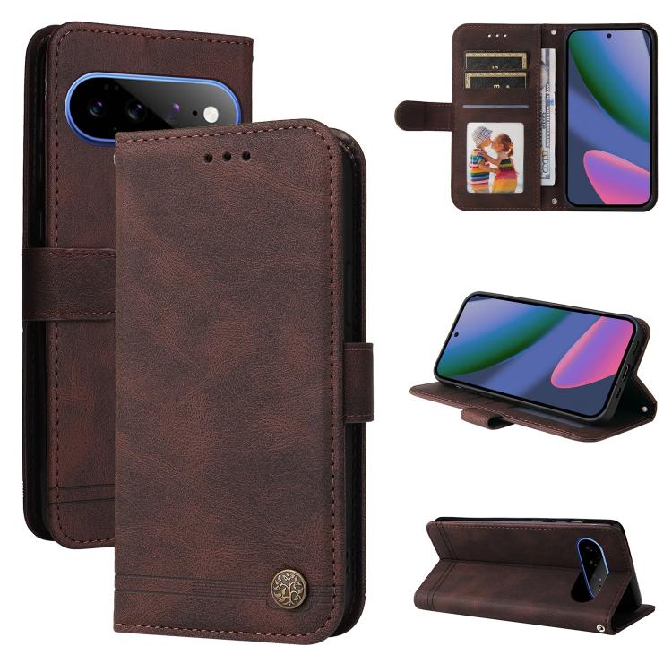 Skin Feel Life Tree Metal Button Leather Phone Case, For Google Pixel 11 Pro XL, For Google Pixel 11 / Pixel 11 Pro, For Google Pixel 10a, For Google Pixel 9a, For Google Pixel 9 Pro, For Google Pixel 9, For Google Pixel 8a, For Google Pixel 8 Pro     ...