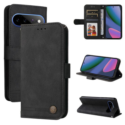 Skin Feel Life Tree Metal Button Leather Phone Case, For Google Pixel 11 Pro XL, For Google Pixel 11 / Pixel 11 Pro, For Google Pixel 10a, For Google Pixel 9a, For Google Pixel 9 Pro, For Google Pixel 9, For Google Pixel 8a, For Google Pixel 8 Pro     ...