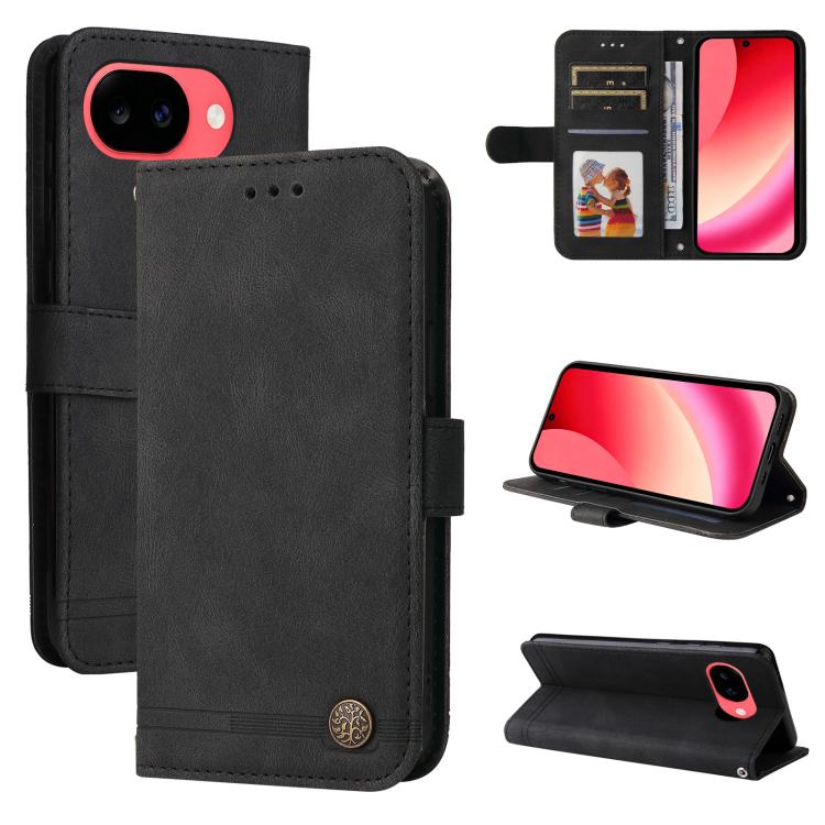 Skin Feel Life Tree Metal Button Leather Phone Case, For Google Pixel 11a, For Google Pixel 11 Pro XL, For Google Pixel 11 / Pixel 11 Pro, For Google Pixel 10a, For Google Pixel 9a, For Google Pixel 9 Pro, For Google Pixel 9, For Google Pixel 8a       ...
