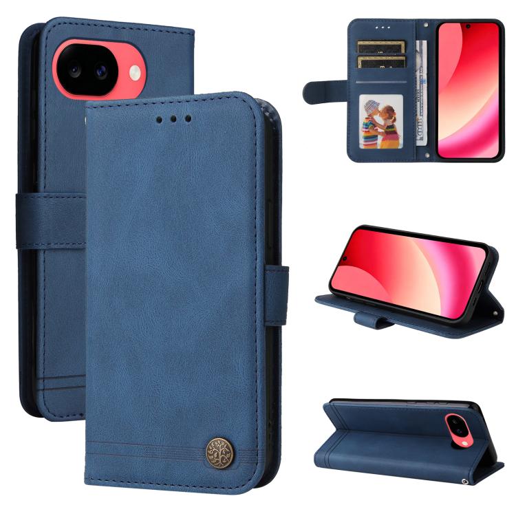 Skin Feel Life Tree Metal Button Leather Phone Case, For Google Pixel 11a, For Google Pixel 11 Pro XL, For Google Pixel 11 / Pixel 11 Pro, For Google Pixel 10a, For Google Pixel 9a, For Google Pixel 9 Pro, For Google Pixel 9, For Google Pixel 8a       ...