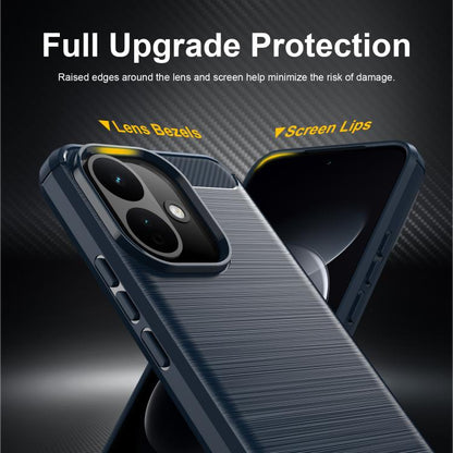 Coque de téléphone en TPU texture brossée fibre de carbone, pour Redmi A7 Pro 171mm / Poco C85x 5G, pour Redmi R70m 5G, pour Redmi R70 5G, pour Redmi 15a 5G, pour Redmi Turbo 5 Max / Poco X8 Pro Max, pour Redmi Turbo 5 5G / Poco X8 Pro 5G