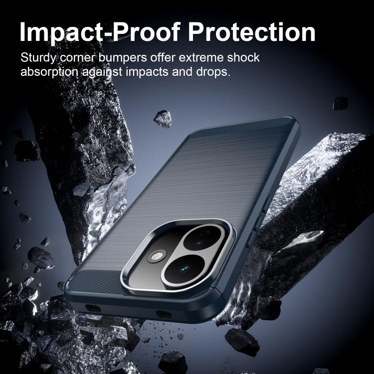 Coque de téléphone en TPU texture brossée fibre de carbone, pour Redmi A7 Pro 171mm / Poco C85x 5G, pour Redmi R70m 5G, pour Redmi R70 5G, pour Redmi 15a 5G, pour Redmi Turbo 5 Max / Poco X8 Pro Max, pour Redmi Turbo 5 5G / Poco X8 Pro 5G