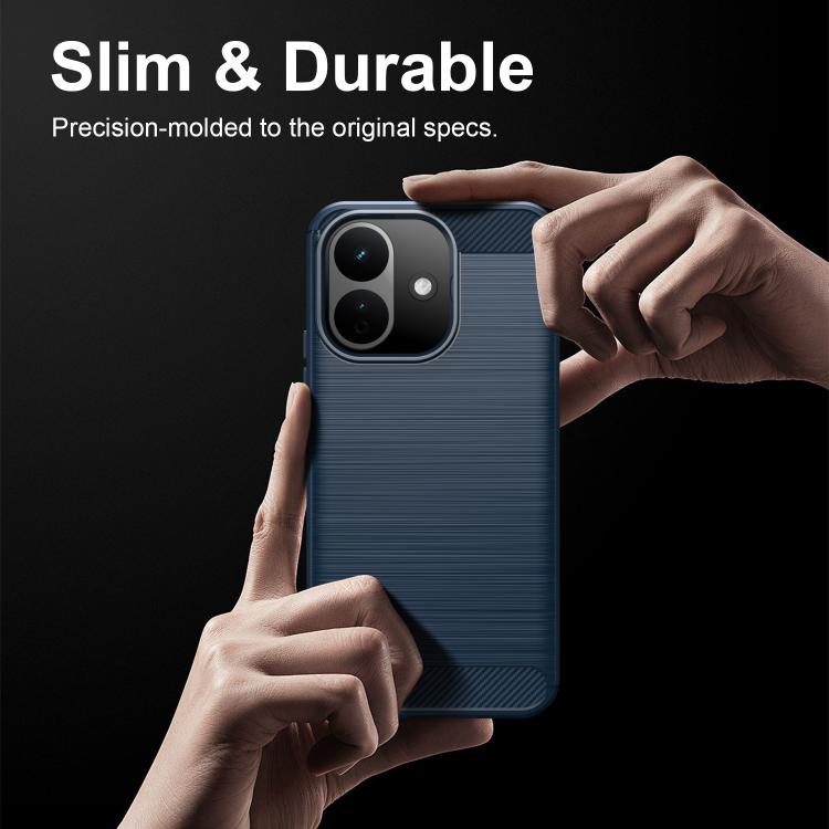 Coque de téléphone en TPU texture brossée fibre de carbone, pour Redmi A7 Pro 171mm / Poco C85x 5G, pour Redmi R70m 5G, pour Redmi R70 5G, pour Redmi 15a 5G, pour Redmi Turbo 5 Max / Poco X8 Pro Max, pour Redmi Turbo 5 5G / Poco X8 Pro 5G