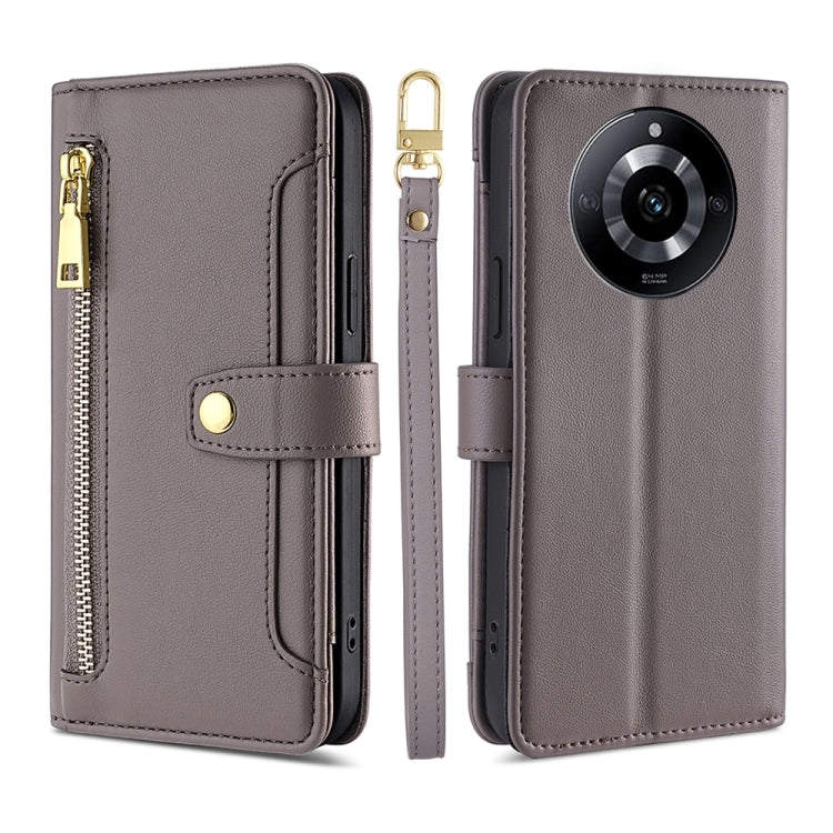Sheep Texture Cross-body Zipper Wallet Leather Phone Case, For Realme 14 Pro 5G Global, For Realme C75 4G / 14x 5G Global, For Realme 13 Pro 5G, For Realme C61 4G, For Realme GT Neo6 SE, For Realme 12 5G, For Realme 12+ 5G, For Realme 12 Pro 5G        ...