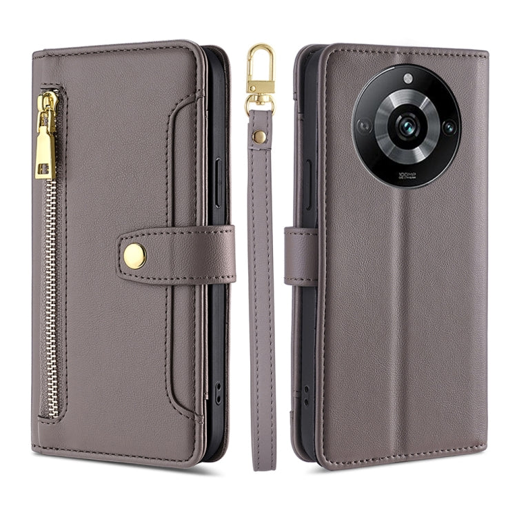 Sheep Texture Cross-body Zipper Wallet Leather Phone Case, For Realme 14 Pro 5G Global, For Realme C75 4G / 14x 5G Global, For Realme 13 Pro 5G, For Realme C61 4G, For Realme GT Neo6 SE, For Realme 12 5G, For Realme 12+ 5G, For Realme 12 Pro 5G        ...