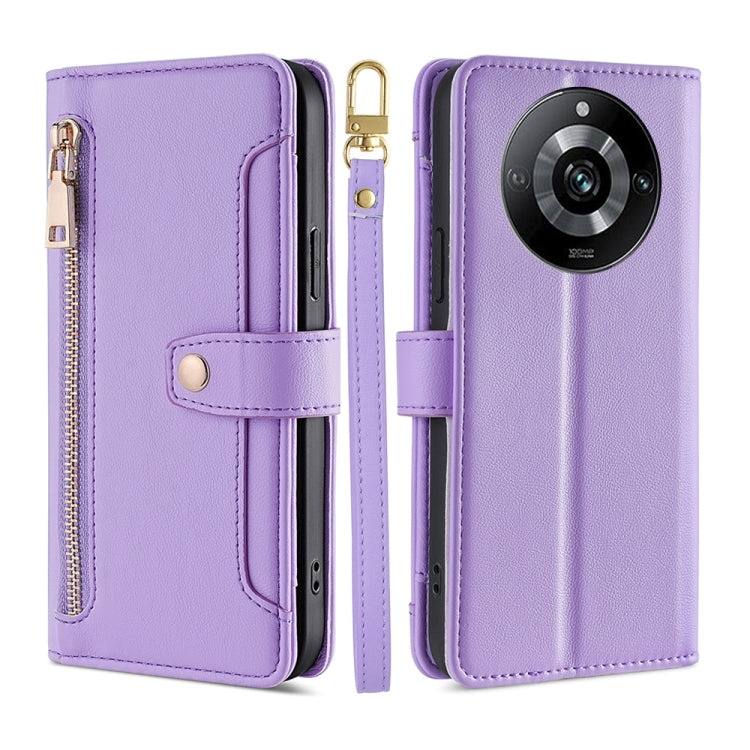 Sheep Texture Cross-body Zipper Wallet Leather Phone Case, For Realme 14 Pro 5G Global, For Realme C75 4G / 14x 5G Global, For Realme 13 Pro 5G, For Realme C61 4G, For Realme GT Neo6 SE, For Realme 12 5G, For Realme 12+ 5G, For Realme 12 Pro 5G        ...