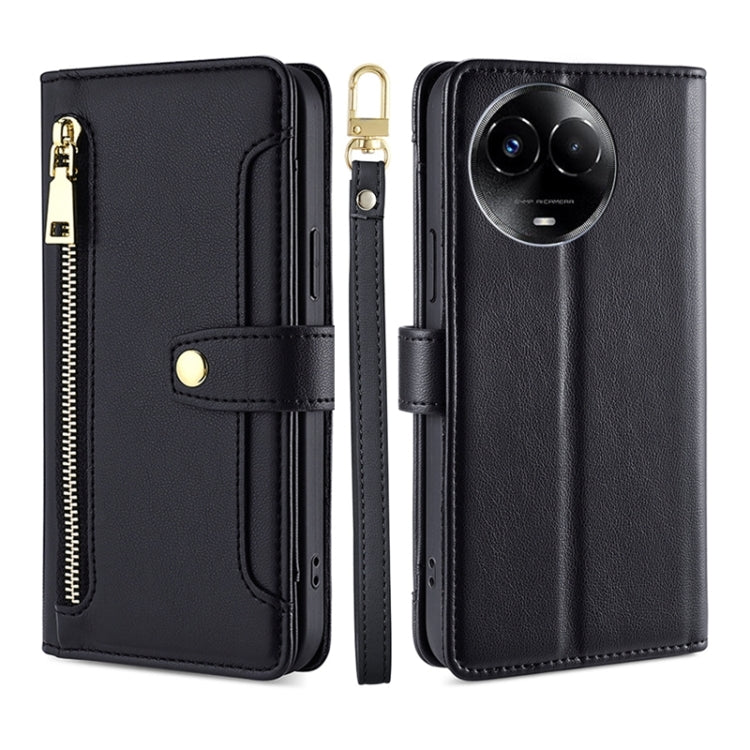 Sheep Texture Cross-body Zipper Wallet Leather Phone Case, For Realme 14 Pro 5G Global, For Realme C75 4G / 14x 5G Global, For Realme 13 Pro 5G, For Realme C61 4G, For Realme GT Neo6 SE, For Realme 12 5G, For Realme 12+ 5G, For Realme 12 Pro 5G        ...