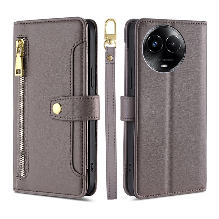 Sheep Texture Cross-body Zipper Wallet Leather Phone Case, For Realme 14 Pro 5G Global, For Realme C75 4G / 14x 5G Global, For Realme 13 Pro 5G, For Realme C61 4G, For Realme GT Neo6 SE, For Realme 12 5G, For Realme 12+ 5G, For Realme 12 Pro 5G        ...