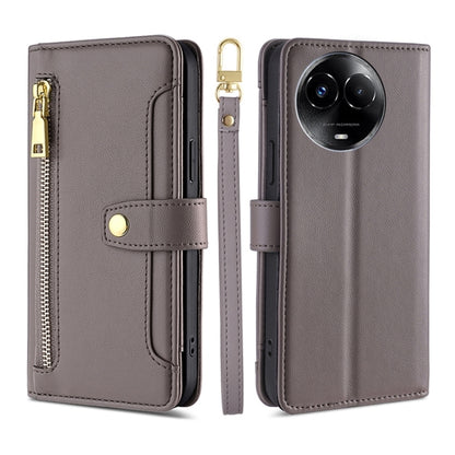 Sheep Texture Cross-body Zipper Wallet Leather Phone Case, For Realme 14 Pro 5G Global, For Realme C75 4G / 14x 5G Global, For Realme 13 Pro 5G, For Realme C61 4G, For Realme GT Neo6 SE, For Realme 12 5G, For Realme 12+ 5G, For Realme 12 Pro 5G        ...