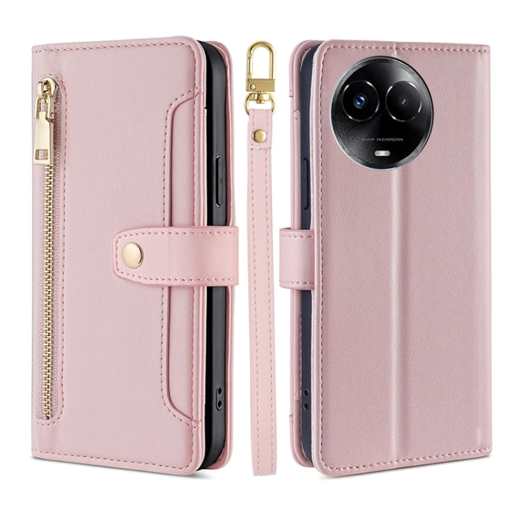 Sheep Texture Cross-body Zipper Wallet Leather Phone Case, For Realme 14 Pro 5G Global, For Realme C75 4G / 14x 5G Global, For Realme 13 Pro 5G, For Realme C61 4G, For Realme GT Neo6 SE, For Realme 12 5G, For Realme 12+ 5G, For Realme 12 Pro 5G        ...