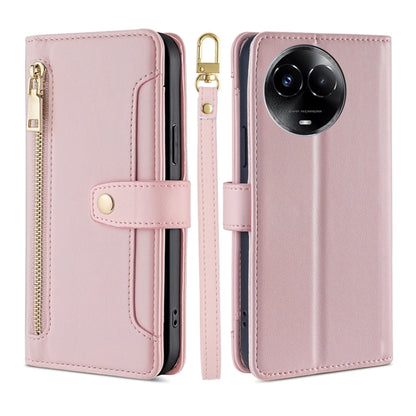 Sheep Texture Cross-body Zipper Wallet Leather Phone Case, For Realme 14 Pro 5G Global, For Realme C75 4G / 14x 5G Global, For Realme 13 Pro 5G, For Realme C61 4G, For Realme GT Neo6 SE, For Realme 12 5G, For Realme 12+ 5G, For Realme 12 Pro 5G        ...