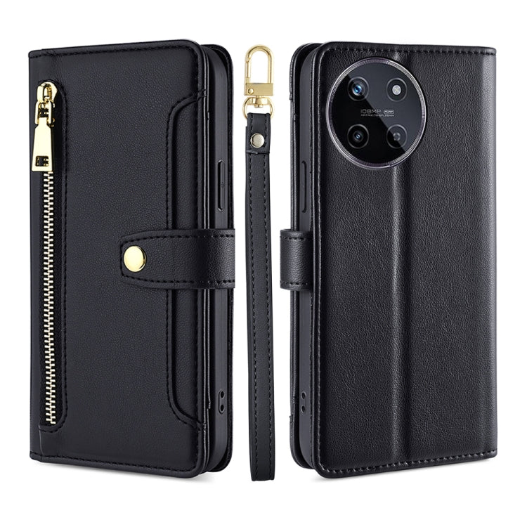 Sheep Texture Cross-body Zipper Wallet Leather Phone Case, For Realme 14 Pro 5G Global, For Realme C75 4G / 14x 5G Global, For Realme 13 Pro 5G, For Realme C61 4G, For Realme GT Neo6 SE, For Realme 12 5G, For Realme 12+ 5G, For Realme 12 Pro 5G        ...