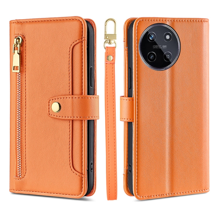 Sheep Texture Cross-body Zipper Wallet Leather Phone Case, For Realme 14 Pro 5G Global, For Realme C75 4G / 14x 5G Global, For Realme 13 Pro 5G, For Realme C61 4G, For Realme GT Neo6 SE, For Realme 12 5G, For Realme 12+ 5G, For Realme 12 Pro 5G        ...