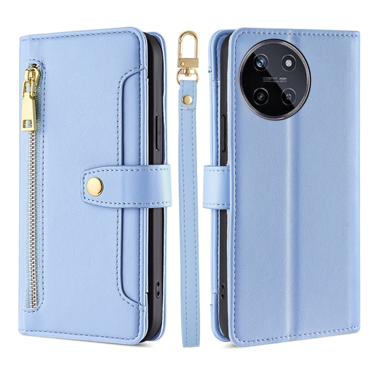 Sheep Texture Cross-body Zipper Wallet Leather Phone Case, For Realme 14 Pro 5G Global, For Realme C75 4G / 14x 5G Global, For Realme 13 Pro 5G, For Realme C61 4G, For Realme GT Neo6 SE, For Realme 12 5G, For Realme 12+ 5G, For Realme 12 Pro 5G        ...