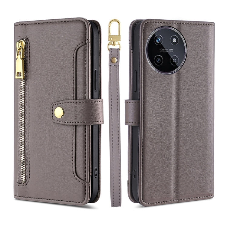 Sheep Texture Cross-body Zipper Wallet Leather Phone Case, For Realme 14 Pro 5G Global, For Realme C75 4G / 14x 5G Global, For Realme 13 Pro 5G, For Realme C61 4G, For Realme GT Neo6 SE, For Realme 12 5G, For Realme 12+ 5G, For Realme 12 Pro 5G        ...