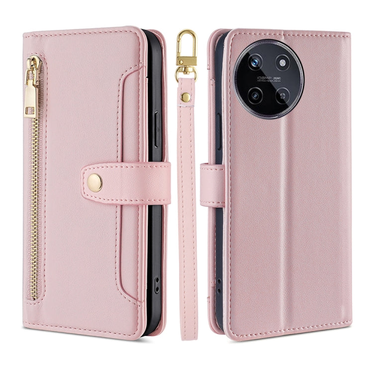 Sheep Texture Cross-body Zipper Wallet Leather Phone Case, For Realme 14 Pro 5G Global, For Realme C75 4G / 14x 5G Global, For Realme 13 Pro 5G, For Realme C61 4G, For Realme GT Neo6 SE, For Realme 12 5G, For Realme 12+ 5G, For Realme 12 Pro 5G        ...
