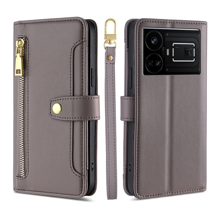 Sheep Texture Cross-body Zipper Wallet Leather Phone Case, For Realme 14 Pro 5G Global, For Realme C75 4G / 14x 5G Global, For Realme 13 Pro 5G, For Realme C61 4G, For Realme GT Neo6 SE, For Realme 12 5G, For Realme 12+ 5G, For Realme 12 Pro 5G        ...