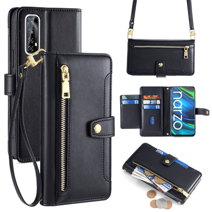 Sheep Texture Cross-body Zipper Wallet Leather Phone Case, For Realme 8 / 8 Pro, For Realme C20, For Realme C12 / Narzo 20, For Realme 7 / Narzo 20 Pro, For Realme C15