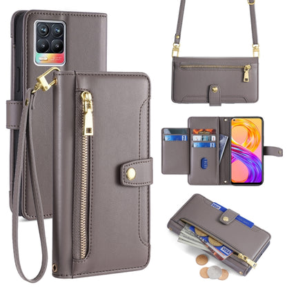 Sheep Texture Cross-body Zipper Wallet Leather Phone Case, For Realme 8 / 8 Pro, For Realme C20, For Realme C12 / Narzo 20, For Realme 7 / Narzo 20 Pro, For Realme C15