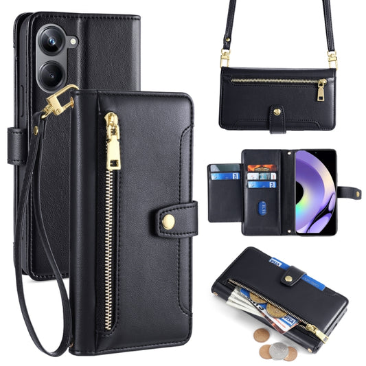 Sheep Texture Cross-body Zipper Wallet Leather Phone Case, For Realme 10 Pro 5G, For Realme 10 Pro+ 5G, For Realme 10 4G, For Realme C33 4G, For Realme C30 4G / Narzo 50i Prime, For Realme C31, For Realme GT Neo 3, For Realme 9 Pro+, For Realme C35