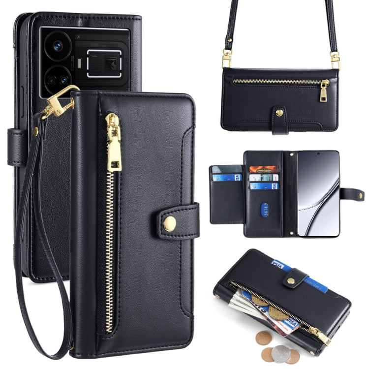 Sheep Texture Cross-body Zipper Wallet Leather Phone Case, For Realme 14 Pro 5G Global, For Realme C75 4G / 14x 5G Global, For Realme 13 Pro 5G, For Realme C61 4G, For Realme GT Neo6 SE, For Realme 12 5G, For Realme 12+ 5G, For Realme 12 Pro 5G        ...