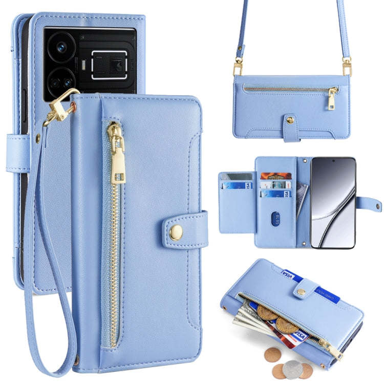 Sheep Texture Cross-body Zipper Wallet Leather Phone Case, For Realme 14 Pro 5G Global, For Realme C75 4G / 14x 5G Global, For Realme 13 Pro 5G, For Realme C61 4G, For Realme GT Neo6 SE, For Realme 12 5G, For Realme 12+ 5G, For Realme 12 Pro 5G        ...