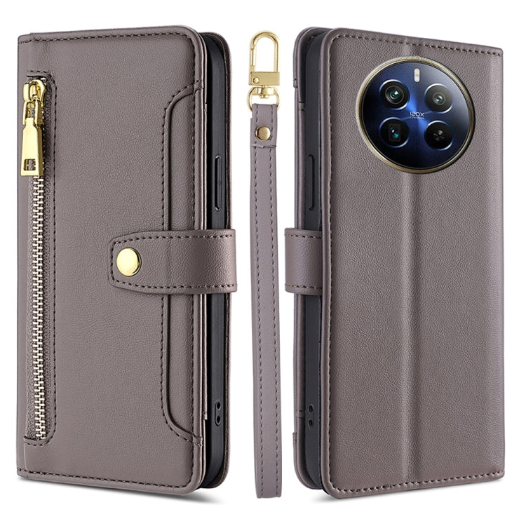 Sheep Texture Cross-body Zipper Wallet Leather Phone Case, For Realme 14 Pro 5G Global, For Realme C75 4G / 14x 5G Global, For Realme 13 Pro 5G, For Realme C61 4G, For Realme GT Neo6 SE, For Realme 12 5G, For Realme 12+ 5G, For Realme 12 Pro 5G        ...