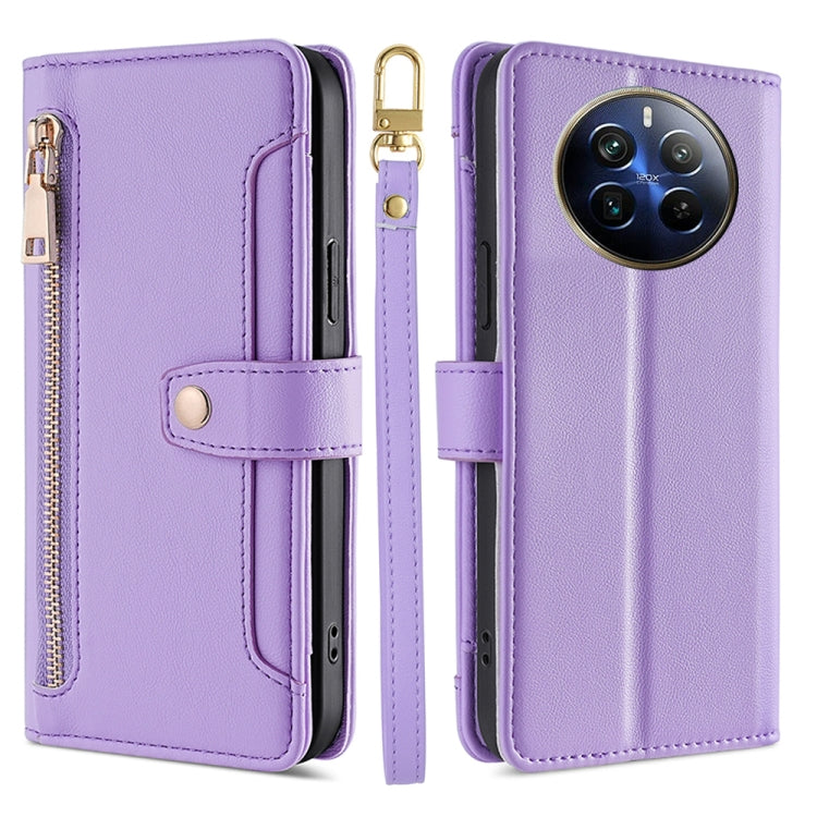 Sheep Texture Cross-body Zipper Wallet Leather Phone Case, For Realme 14 Pro 5G Global, For Realme C75 4G / 14x 5G Global, For Realme 13 Pro 5G, For Realme C61 4G, For Realme GT Neo6 SE, For Realme 12 5G, For Realme 12+ 5G, For Realme 12 Pro 5G        ...