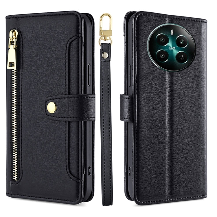 Sheep Texture Cross-body Zipper Wallet Leather Phone Case, For Realme 14 Pro 5G Global, For Realme C75 4G / 14x 5G Global, For Realme 13 Pro 5G, For Realme C61 4G, For Realme GT Neo6 SE, For Realme 12 5G, For Realme 12+ 5G, For Realme 12 Pro 5G        ...