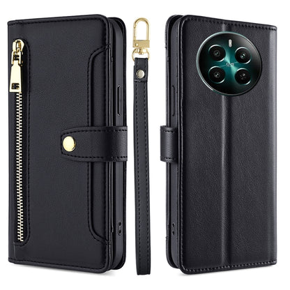 Sheep Texture Cross-body Zipper Wallet Leather Phone Case, For Realme 14 Pro 5G Global, For Realme C75 4G / 14x 5G Global, For Realme 13 Pro 5G, For Realme C61 4G, For Realme GT Neo6 SE, For Realme 12 5G, For Realme 12+ 5G, For Realme 12 Pro 5G        ...