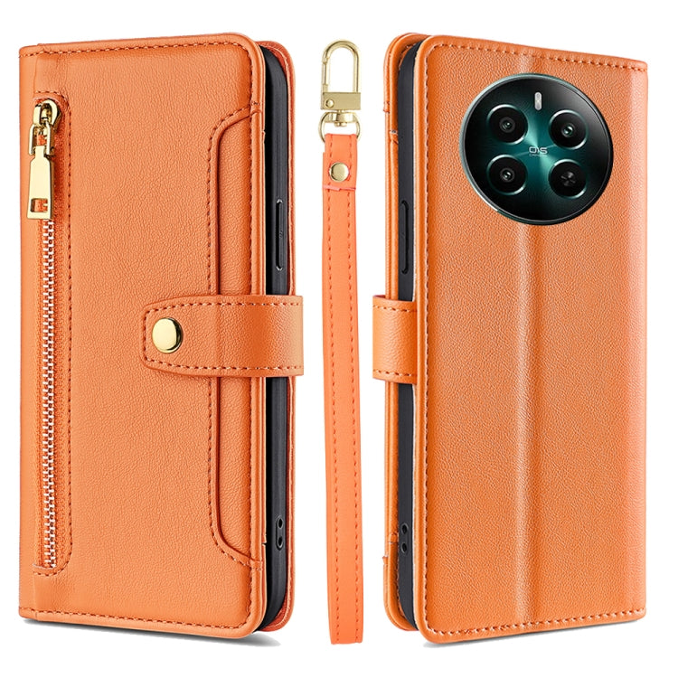 Sheep Texture Cross-body Zipper Wallet Leather Phone Case, For Realme 14 Pro 5G Global, For Realme C75 4G / 14x 5G Global, For Realme 13 Pro 5G, For Realme C61 4G, For Realme GT Neo6 SE, For Realme 12 5G, For Realme 12+ 5G, For Realme 12 Pro 5G        ...