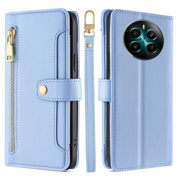 Sheep Texture Cross-body Zipper Wallet Leather Phone Case, For Realme 14 Pro 5G Global, For Realme C75 4G / 14x 5G Global, For Realme 13 Pro 5G, For Realme C61 4G, For Realme GT Neo6 SE, For Realme 12 5G, For Realme 12+ 5G, For Realme 12 Pro 5G        ...