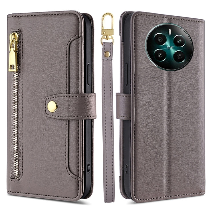 Sheep Texture Cross-body Zipper Wallet Leather Phone Case, For Realme 14 Pro 5G Global, For Realme C75 4G / 14x 5G Global, For Realme 13 Pro 5G, For Realme C61 4G, For Realme GT Neo6 SE, For Realme 12 5G, For Realme 12+ 5G, For Realme 12 Pro 5G        ...